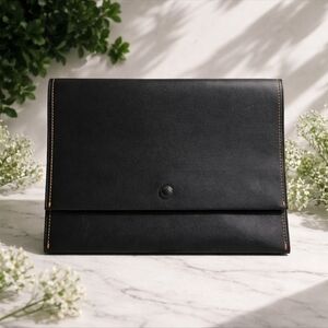 Coach Leather Travel Document Holder Black